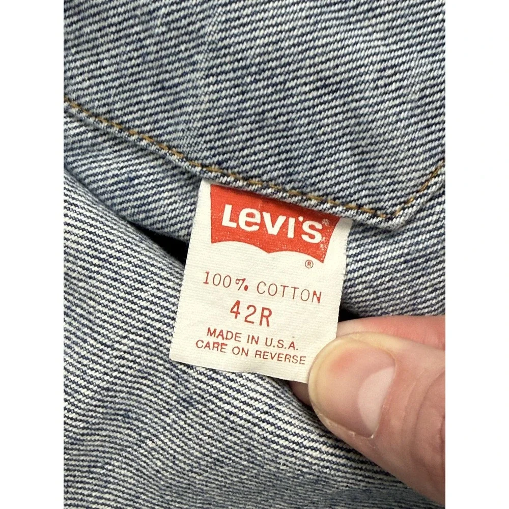 Vintage Levi's Jacket Mens 42R Medium Wash Blue Denim 70506-0216 Trucker USA 80s